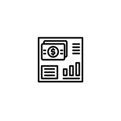 financial manager dashboard icon with line style vector