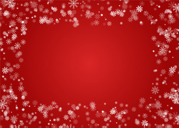 Snowflake round border isolated on red back vector