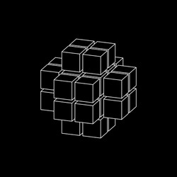 abstract 3d cube from cubes dimetric projection vector image