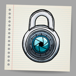 lock in doodle style vector