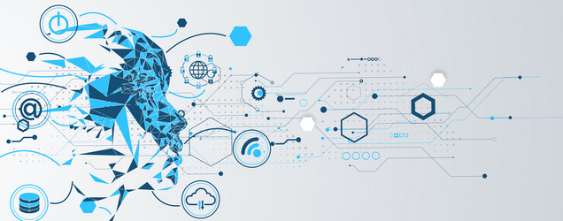 machine learning and artificial intelligence vector image