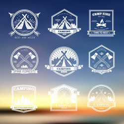Retro Camping Logo Set Vector Image