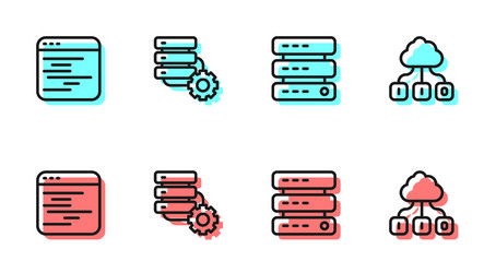 set line server data web hosting software vector image