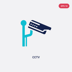 Two color cctv icon from electrian connections vector