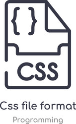 css file format outline icon isolated line from vector image