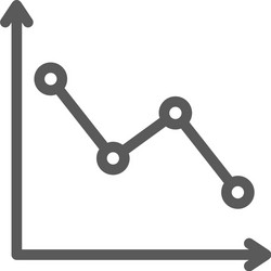 down graph analyzing chart patterns line icon vector image