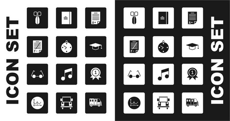 set exam sheet with a plus grade clock paper vector image
