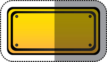 sticker yellow rectangle warning traffic sign vector