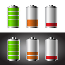 Battery set with color levels vector