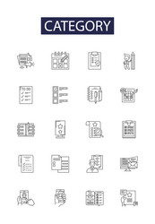 category line icons and signs division vector