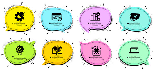decreasing graph reject medal and web timer icons vector image