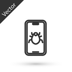 grey line system bug on mobile icon isolated vector image