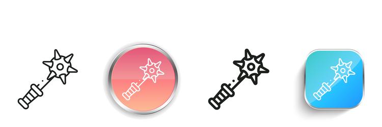 mace icon thin linear regular and button style vector image