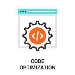 code optimization flat line icon design concept vector image