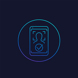 Facial recognition icon biometric face scanning Vector Image