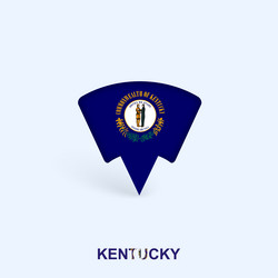 kentucky flag map pointer design with shadow vector image