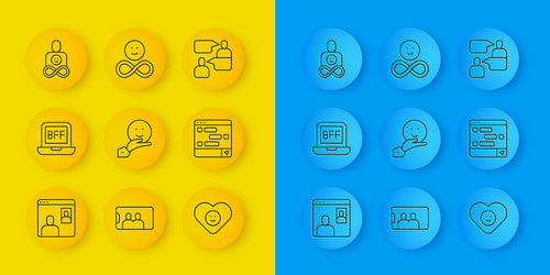 set line video chat conference bff or best vector image