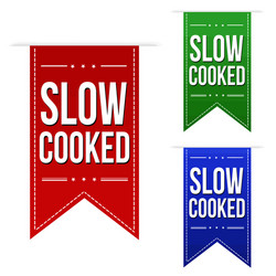 slow cooked banner design set vector