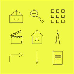 Web linear icon set simple outline icons vector