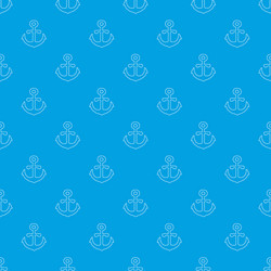 Anchor pattern seamless blue vector