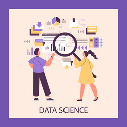 Data science technology banner or poster design vector