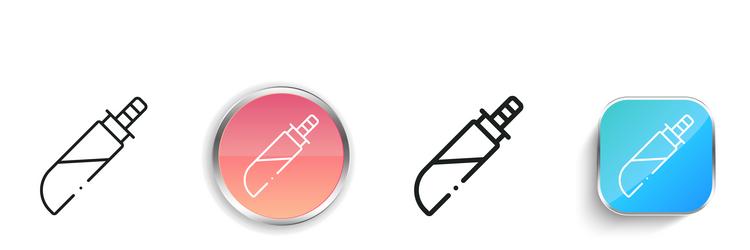 machete icon thin linear regular and button style vector image