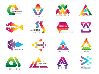 Triangle logo business advertizing template vector