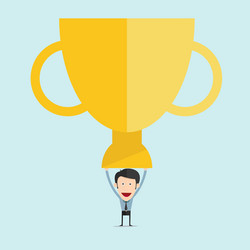 Cartoon with trophy flat design Royalty Free Vector Image