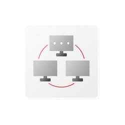 Flat isolated icon of computer network internet vector