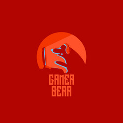 Gamer bear esport logo icon badge rouded emblem vector