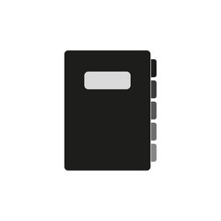 Notebook bookmarks icon in linear style document vector