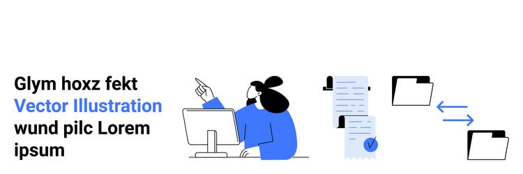 office worker at desk with computer document vector image