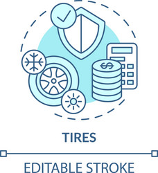 Tire Concept Icon - Wheel & Purchase Vector Image