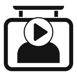 video player with play button over user icon vector image