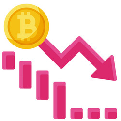 drop in value icon bitcoin related vector image
