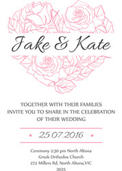 Romantic Rose Wedding Invitation Vector Image