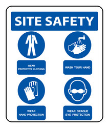 Safety Ppe Must Be Worn Sign Isolate On White Vector Image