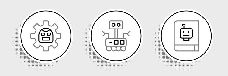set line user manual robot and icon vector image
