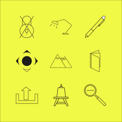 web linear icon set simple outline icons vector image