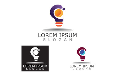 Bulb smart logo idea design of digital colorful Vector Image