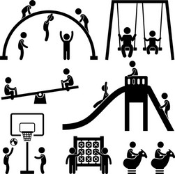 Peoples playground icons Royalty Free Vector Image