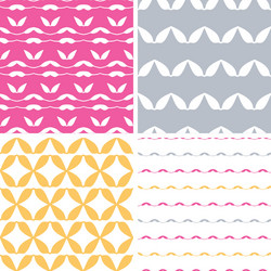 Four abstract leaf shapes geometric patterns vector