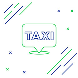 line map pointer with taxi icon isolated on white vector image