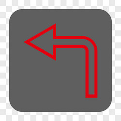 turn left rounded square button vector image