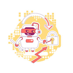 Hacker bot thin line concept stealing personal vector