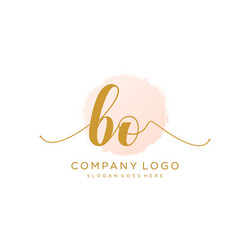 Initial bo handwriting logo with circle template Vector Image