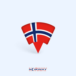 norway flag map pointer design with shadow vector image
