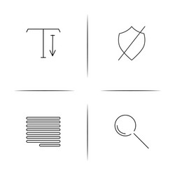 web and text simple linear icon setsimple outline vector image
