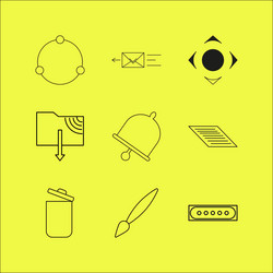 Web linear icon set simple outline icons vector