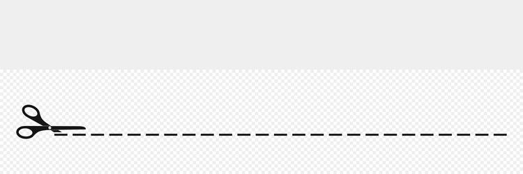 Cut here concept scissors icon with dashed line vector